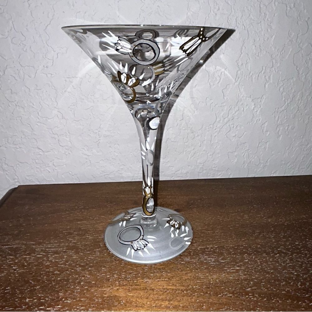 Lolita Hand Painted “Wedding Tini” Martini Glass